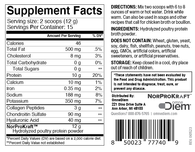 OmneDiem Pure Norwegian Bone Broth supplement facts